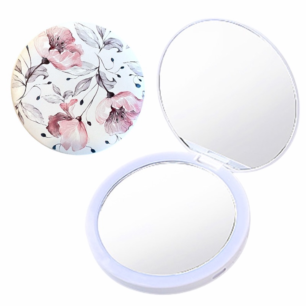 NWT Allgoods Floral Compact Dual Mirror